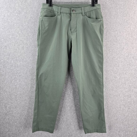 Lululemon Pants Mens 31x27 Green ABC Slim Fit Warpstreme Tapered Chinos - Picture 1 of 9